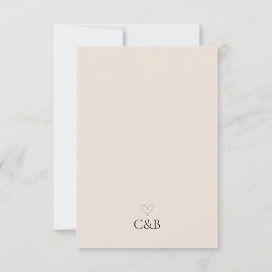 Modern Script Sla de datum Elegante uitnodiging op (Achterkant)