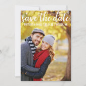 Modern script | Sla de datum-paar-fotokaart op Save The Date (Voorkant)