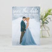 Modern script Sla de datum Verloving foto w Kaart (Staand voorkant)