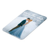 Modern script Sla de datum Verloving foto w Magneet (Linkerzijde)