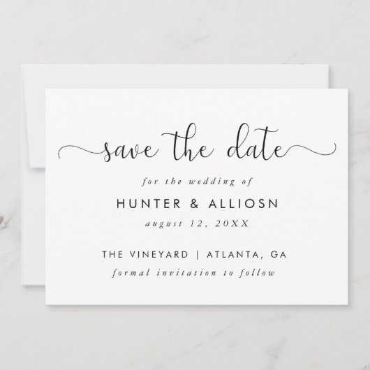 Modern script slaat de datum op | Begrotingsbrochu Kaart (Voorkant)