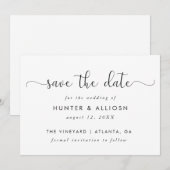 Modern script slaat de datum op | Begrotingsbrochu Kaart (Voorkant / Achterkant)