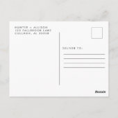 Modern script slaat de datum op briefkaart (Achterkant)