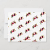 Modern script slaat onze datum op, Waterverf bloem Save The Date (Achterkant)