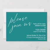 Modern script: sluit je aan bij ons Blauwgroen huw Kaart (Voorkant)