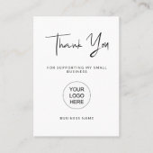 Modern Script Small Business-bedankkaart Visitekaartje (Voorkant)