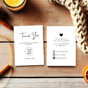 Modern Script Small Business-bedankkaart Visitekaartje