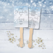 Modern Script Sneeuwvlokken Winter Bruiloftsprogra Handwaaier
