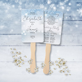 Modern Script Sneeuwvlokken Winter Bruiloftsprogra Handwaaier