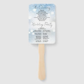 Modern Script Sneeuwvlokken Winter Trouwprogramma Handwaaier (Achterkant)