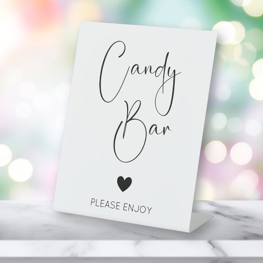 Modern Script Snoep Bar-Baby shower Reclamebord Met Voetstuk