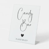 Modern Script Snoep Bar-Baby shower Reclamebord Met Voetstuk (Voorkant)