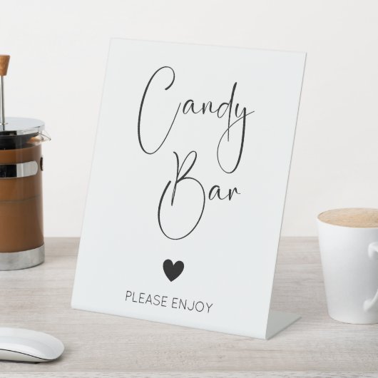 Modern Script Snoep Bar-Baby shower Reclamebord Met Voetstuk (Insitu)