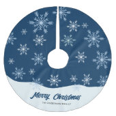 Modern Script Snowflakes Donkerblauw Kerstmis Kerstboom Rok (Voorkant)