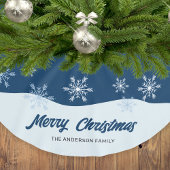 Modern Script Snowflakes Donkerblauw Kerstmis Kerstboom Rok