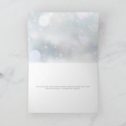 Modern Script Snowflakes Zakelijke Medewerker Feestdagen Kaart (Binnen)