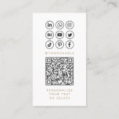 Modern Script Sociale Media QR-code Voeg uw foto t Visitekaartje (Achterkant)