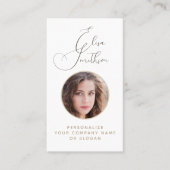 Modern Script Sociale Media QR-code Voeg uw foto t Visitekaartje (Voorkant)