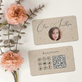 Modern Script Sociale Media QR-code Voeg uw foto t Visitekaartje