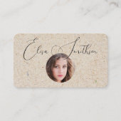 Modern Script Sociale Media QR-code Voeg uw foto t Visitekaartje (Voorkant)