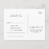 Modern Script Song Request RSVP Briefkaart (Achterkant)