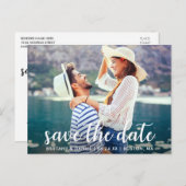 Modern script | Sparen de Foto van de Aankondiging Briefkaart (Voorkant / Achterkant)