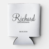 Modern script - speciaal gepersonaliseerd Groomsma Blikjeskoeler (Voorkant)