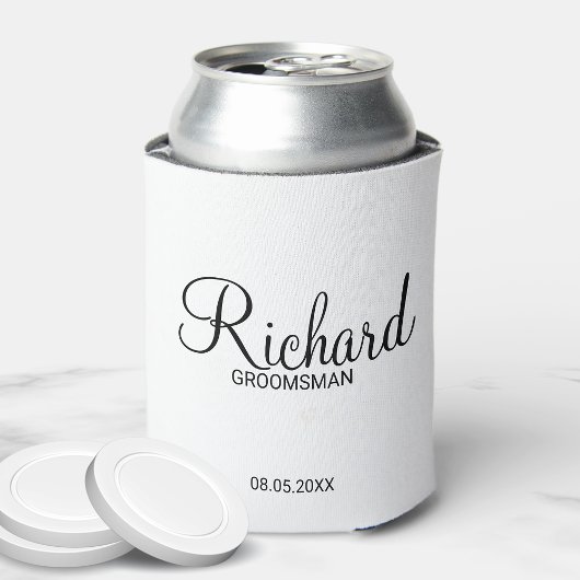 Modern script - speciaal gepersonaliseerd Groomsma Blikjeskoeler