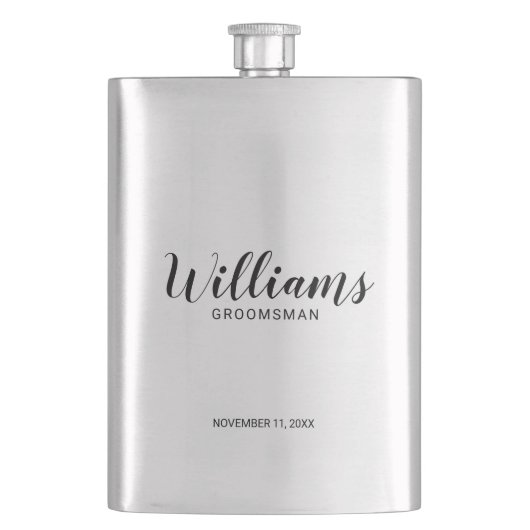 Modern script - speciaal gepersonaliseerd Groomsma Flacon (Voorkant)