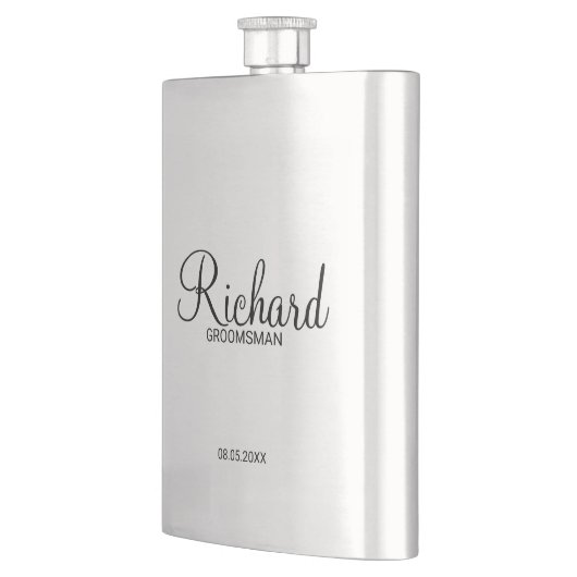 Modern script - speciaal gepersonaliseerd Groomsma Flacon (Links)