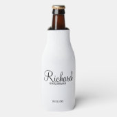 Modern script - speciaal gepersonaliseerd Groomsma Flesjeskoeler (Fles Voorkant)