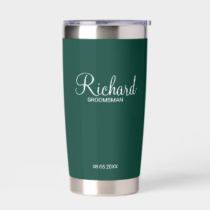 Modern script - speciaal gepersonaliseerd Groomsma Geïsoleerde Drinkbeker