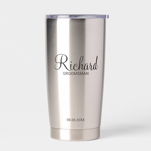Modern script - speciaal gepersonaliseerd Groomsma Geïsoleerde Drinkbeker (Links)