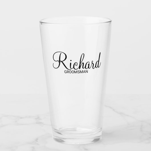 Modern script - speciaal gepersonaliseerd Groomsma Glas (Voorkant)