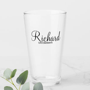 Modern script - speciaal gepersonaliseerd Groomsma Glas