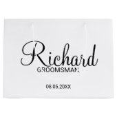 Modern script - speciaal gepersonaliseerd Groomsma Groot Cadeauzakje (Voorkant)