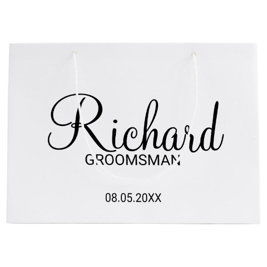 Modern script - speciaal gepersonaliseerd Groomsma Groot Cadeauzakje (Voorkant)