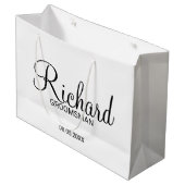 Modern script - speciaal gepersonaliseerd Groomsma Groot Cadeauzakje (Voorkant Gekanteld)