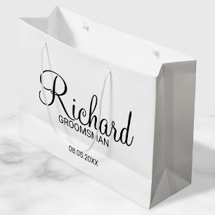 Modern script - speciaal gepersonaliseerd Groomsma Groot Cadeauzakje