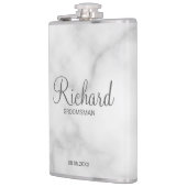 Modern script - speciaal gepersonaliseerd Groomsma Heupfles (Links)