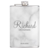 Modern script - speciaal gepersonaliseerd Groomsma Heupfles (Voorkant)