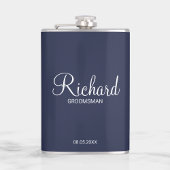 Modern script - speciaal gepersonaliseerd Groomsma Heupfles