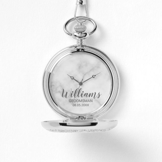 Modern script - speciaal gepersonaliseerd Groomsma Horloge (Voorkant)