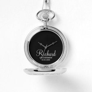 Modern script - speciaal gepersonaliseerd Groomsma Horloge