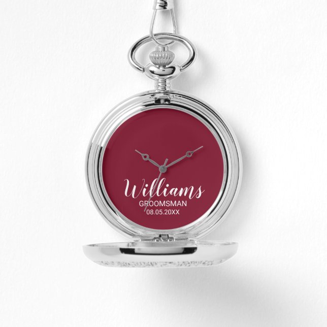 Modern script - speciaal gepersonaliseerd Groomsma Horloge (Voorkant)