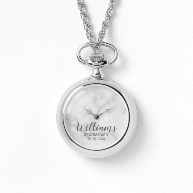 Modern script - speciaal gepersonaliseerd Groomsma Horloge (Voorkant)