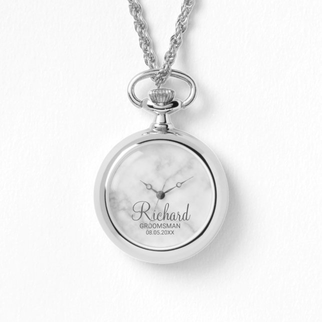 Modern script - speciaal gepersonaliseerd Groomsma Horloge (Voorkant)