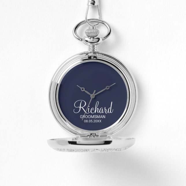 Modern script - speciaal gepersonaliseerd Groomsma Horloge (Voorkant)