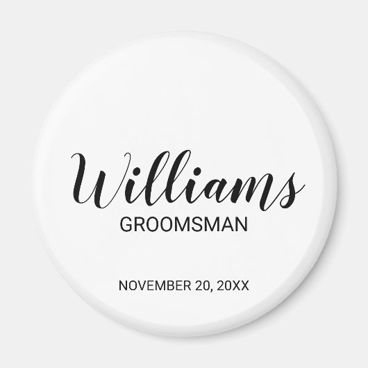 Modern script - speciaal gepersonaliseerd Groomsma Magneet (Voorkant)