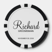Modern script - speciaal gepersonaliseerd Groomsma Poker Chips (Voorkant)